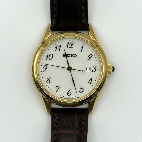 Seiko NWT Ladies Watch Neo Classic Gold Plated Round Saphire Glass Working - Picture 3 of 11